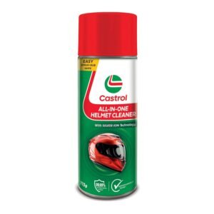 castrol all in one helmet cleaner – anti odour & anti bacterial foaming spray | one spray for helmet inside & out | dermatologically tested | quick drying | suitable for all helmets (125ml)